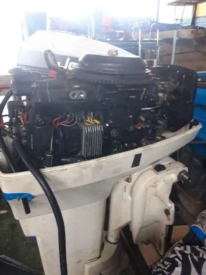 Johnson 50HP Outboard Motor covers off starboard